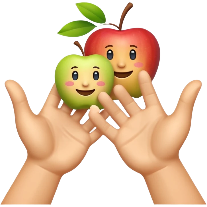 A 3D Apple-style emoji showing two different cartoon hands clapping together in a fun "high five / slap" gesture, only hands visible, with small motion lines and cheerful energy around, colorful and playful design emoji