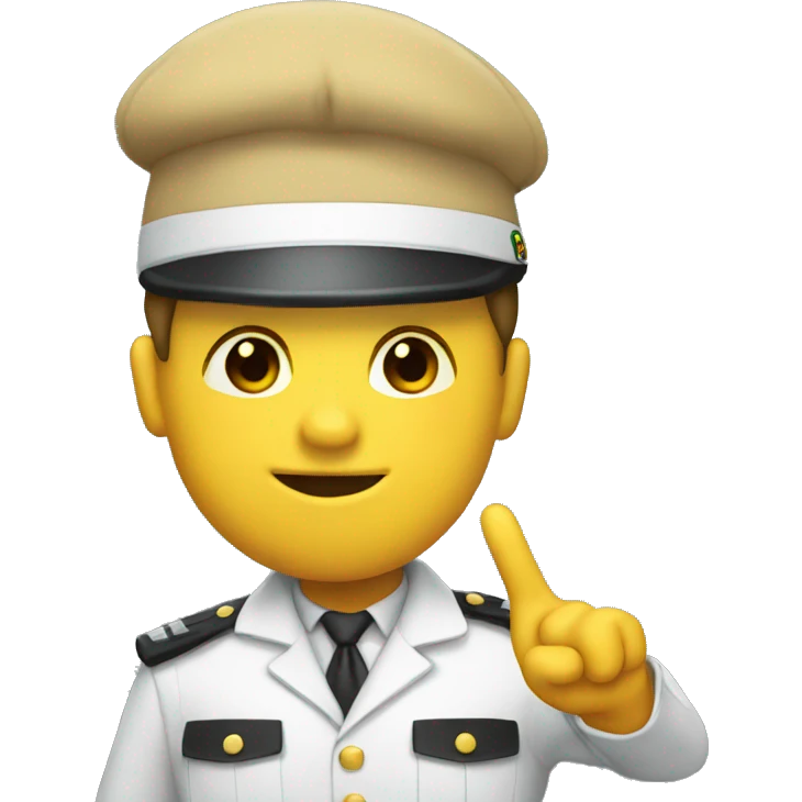Emoji face doing a salute emoji
