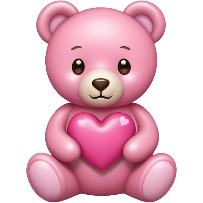 Pink heart with bear  emoji