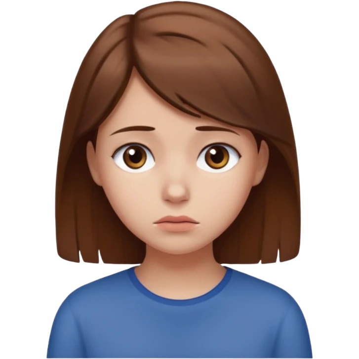 Sad girl far away from her friends  emoji