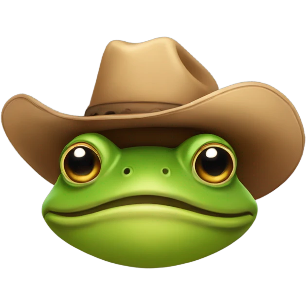 Frog wearing a cowboy hat emoji
