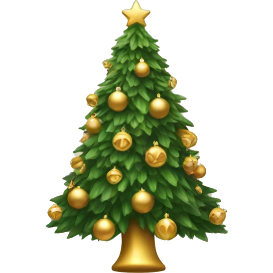 christmas  tree with gold decorations emoji