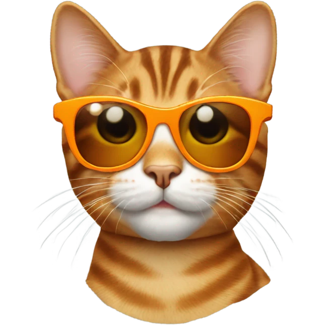 Tabby cat orange with sunglasses emoji