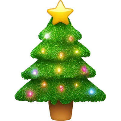 christmas tree with tinsel and lights emoji