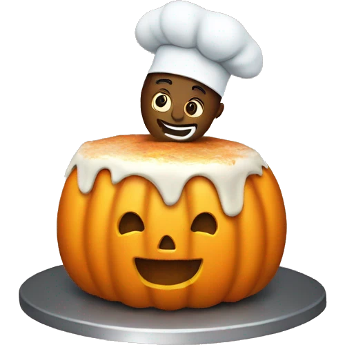 pumpkin baking a cake emoji