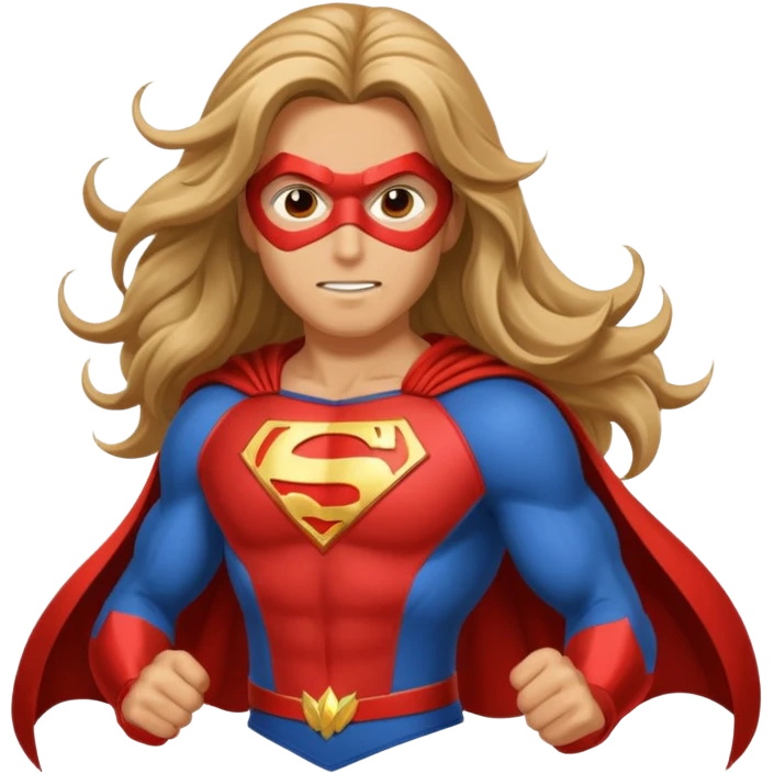 Superhero long hair  emoji