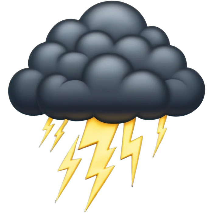 dark stormy cloud with lightning emoji