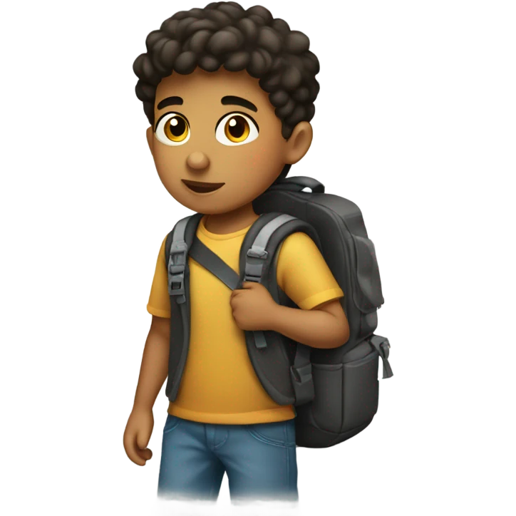 Hispanic Little boy with small backpack  emoji