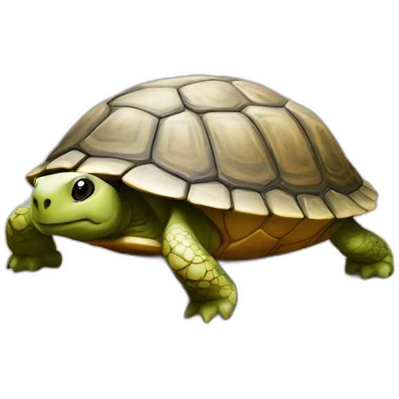 Tortue sur rocher emoji