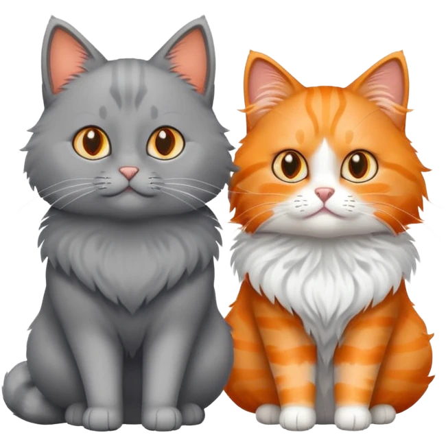 Orange cat and gray cat emoji