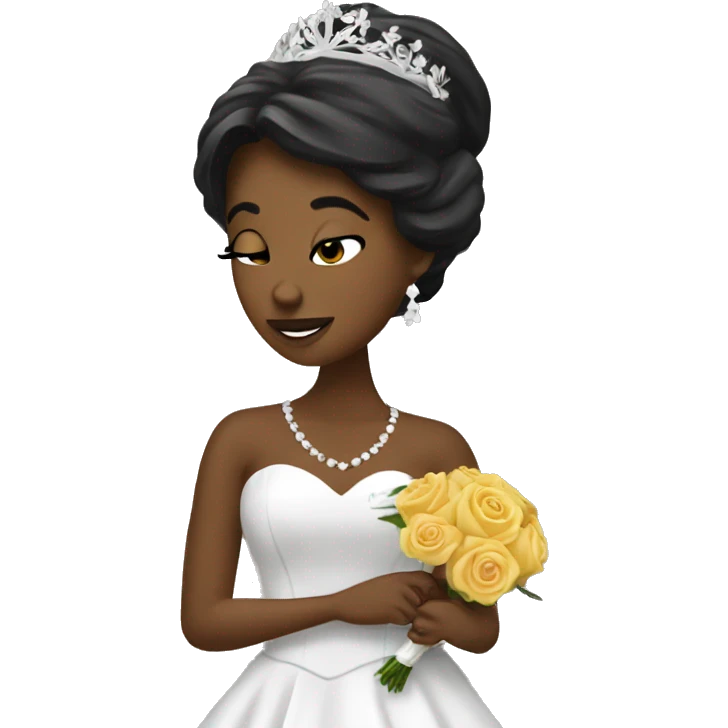 Create a emoji with wedding bells and kissing black woman emoji