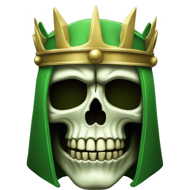 Skull knight king green emoji