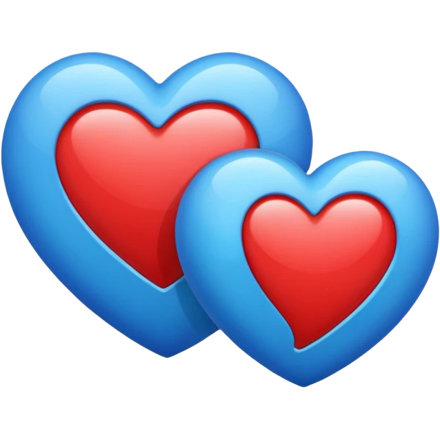 Emoji red blue heart emoji