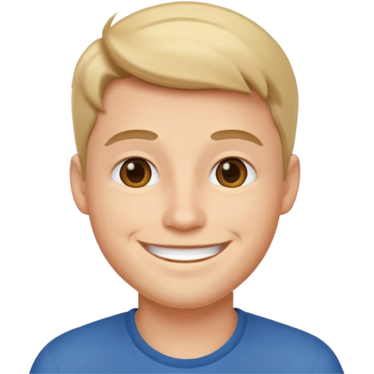 Handsome guy emoji like round IOS emoji emoji