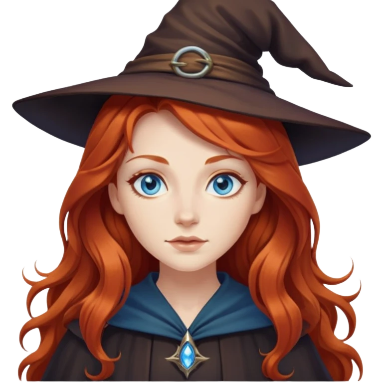 long-haired redhead witch with blue eyes  emoji