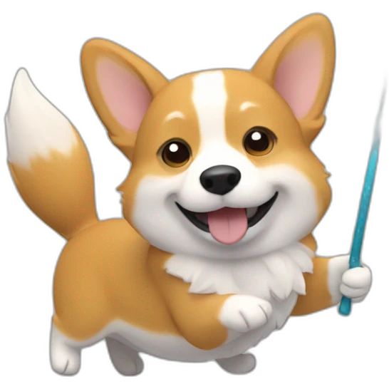 corgi wand hug emoji