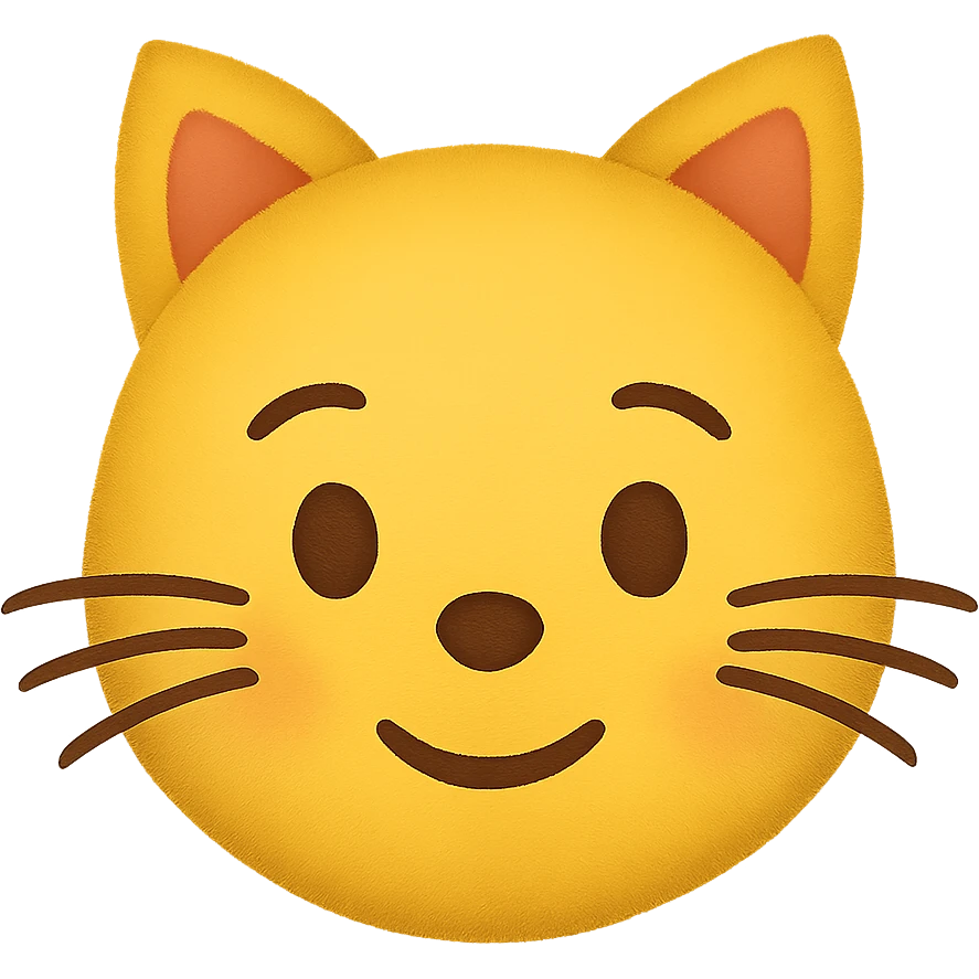 face with cat whiskers and ears emoji, digital illustration emoji