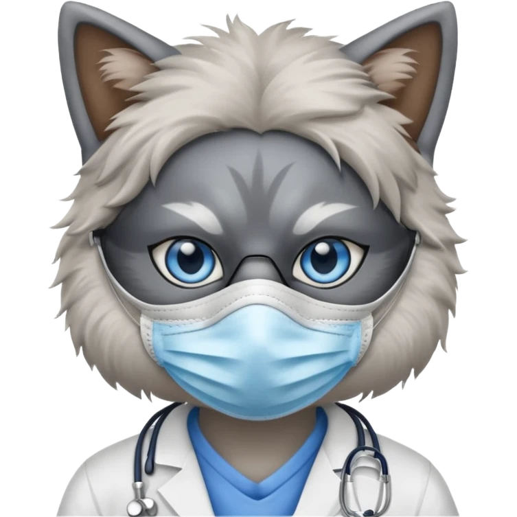 doctor cat, dust mask emoji