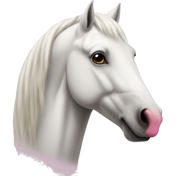 white horse with pink nose emoji