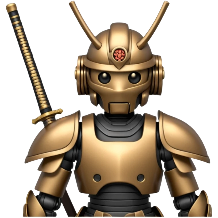 Samurai Robot with a sword in  it hand   emoji