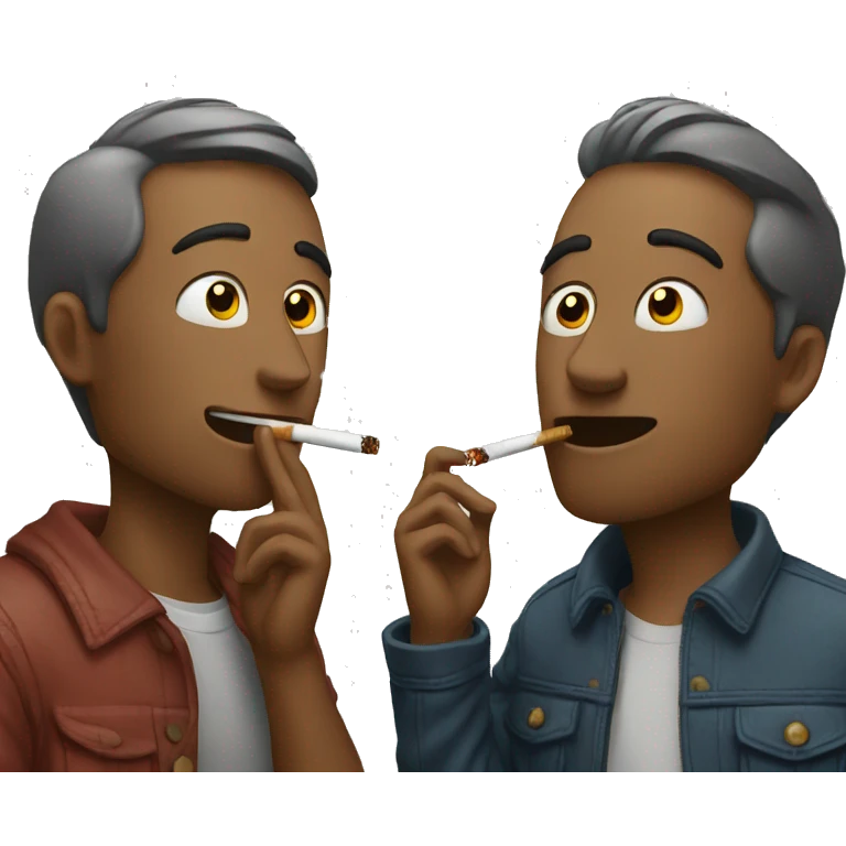 two friends smoking cigarettes emoji