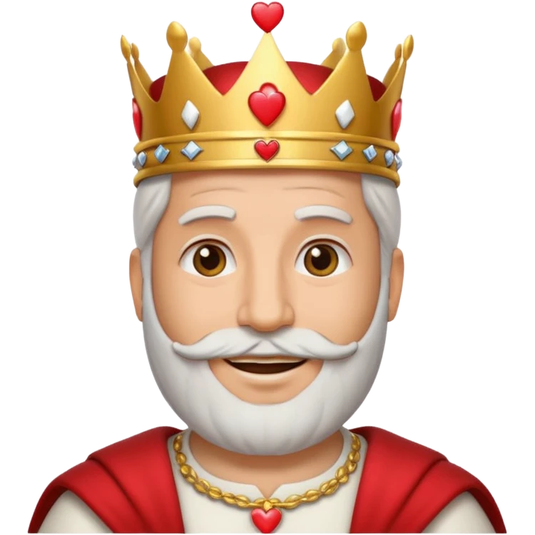 king of hearts card featuring white arab man, emoji style emoji