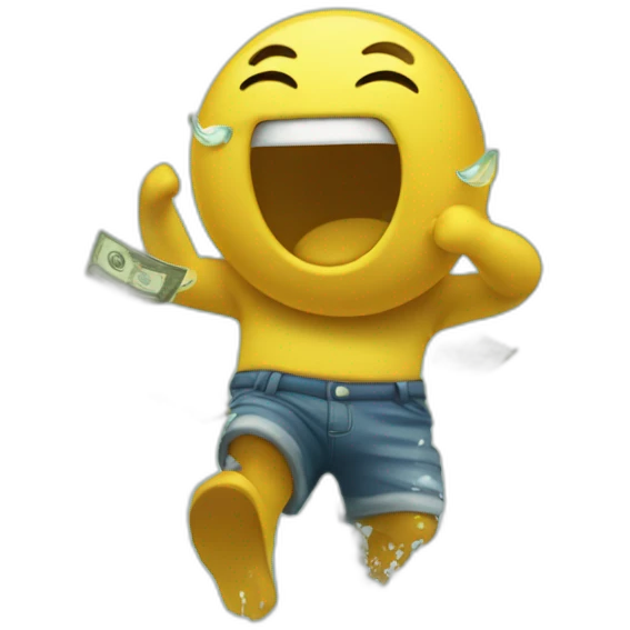guuy splashing in money emoji
