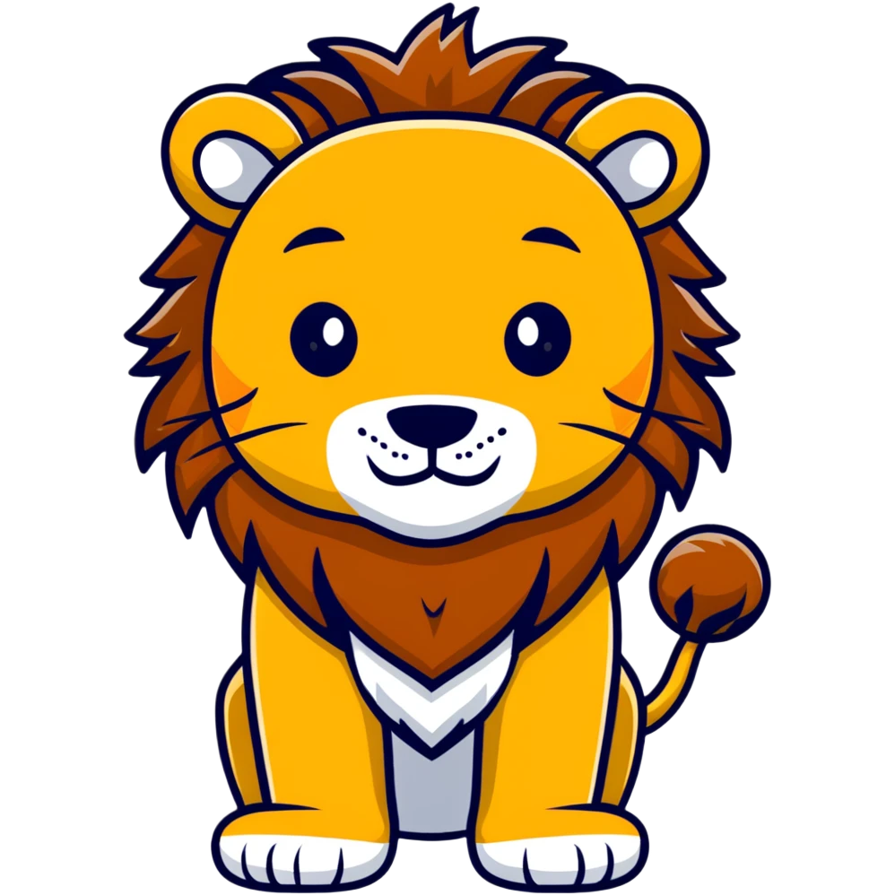 simple cartoon lion face emoji