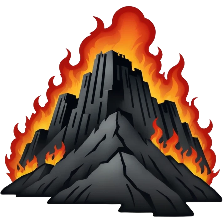 Minimalist emoji-style sticker of a silhouette of the Hollywood hill with ruined “HELLWOOD” sign, smoke and flickering flames in desaturated red

 emoji