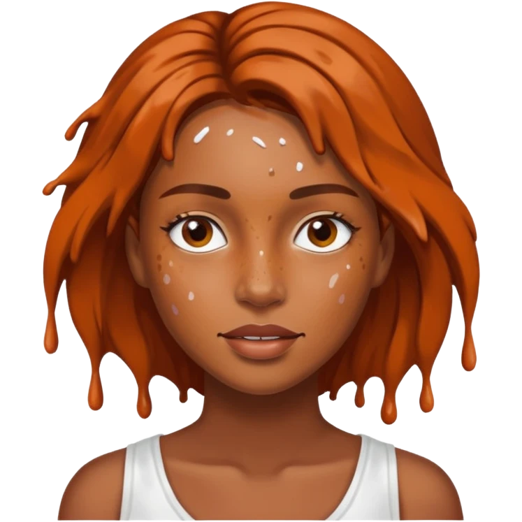 Woman brown splashed white emoji