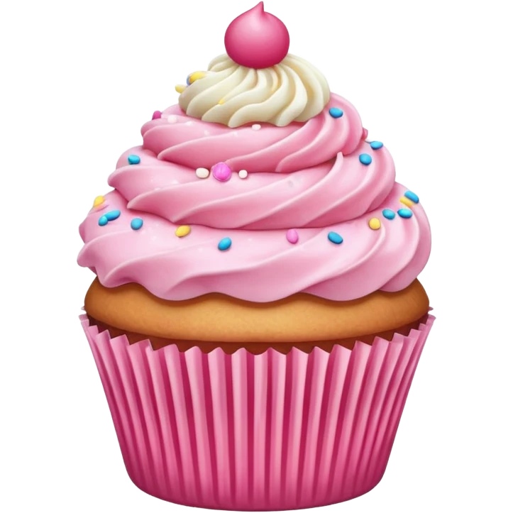 Cupcake with pink icing emoji