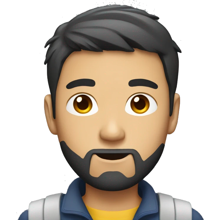 asian guy with laptop and dark beard emoji
