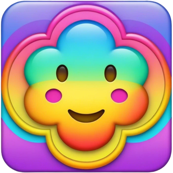 Psychedelic colored Border line emoji