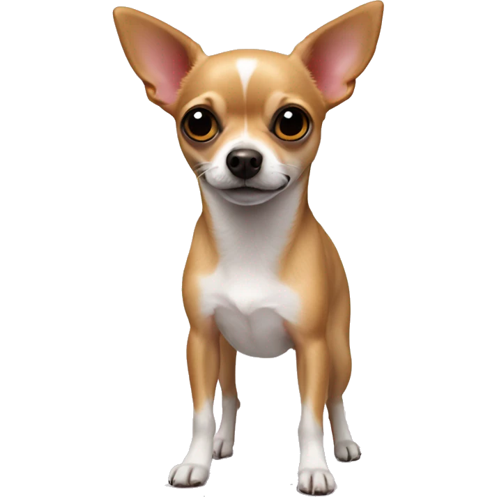chihuahua crossed with a jack russel, pink nose, short legs emoji