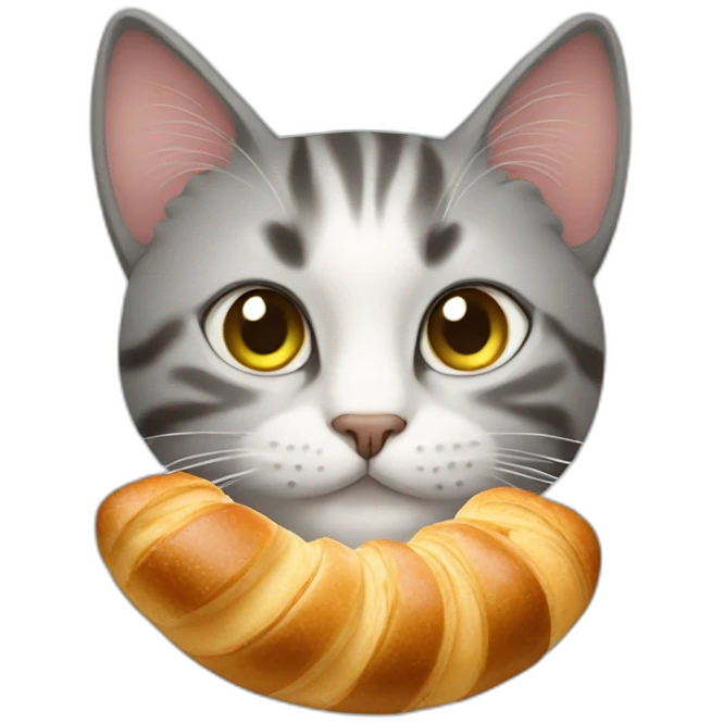cat with croissant emoji