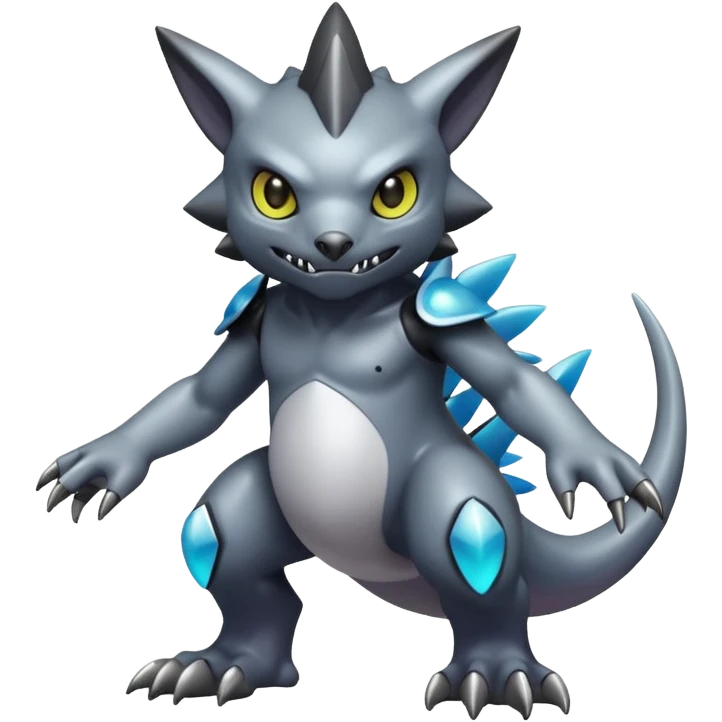 white blacks edgy colorful gradient shiny glossy Fakémon-Digimon-creature-hybrid (full body) emoji