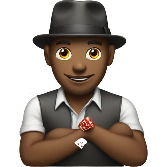 Guy playing poker emoji