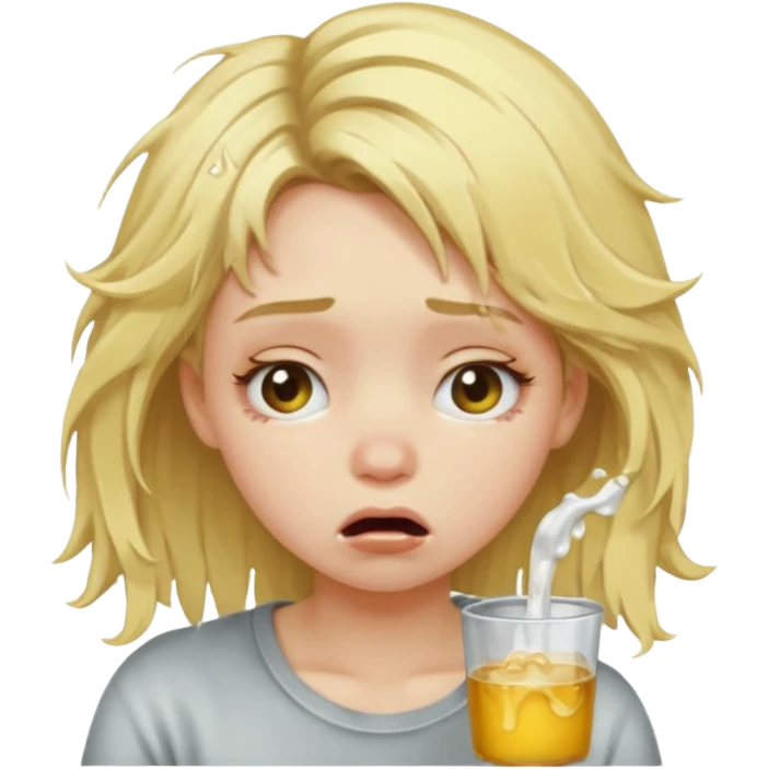 Blonde girl puking emoji