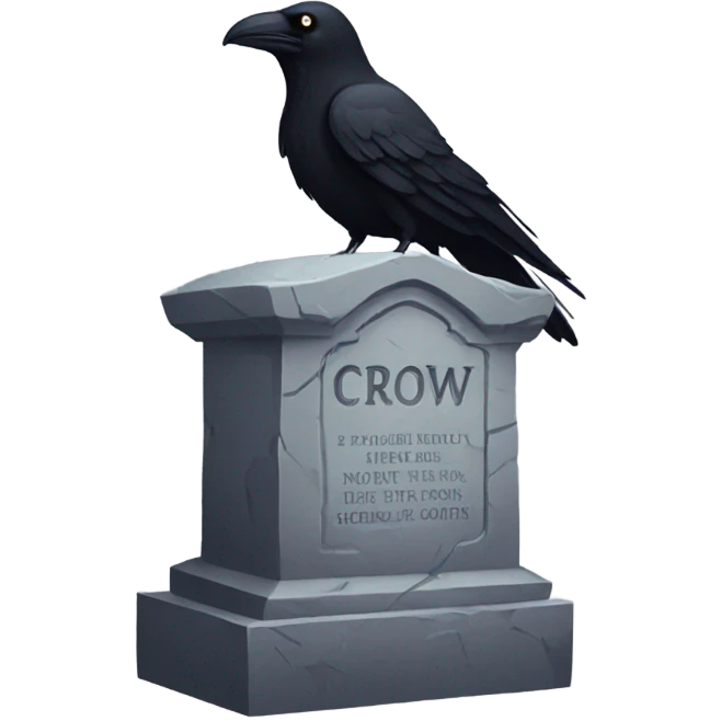 Tombstone with crow on top emoji