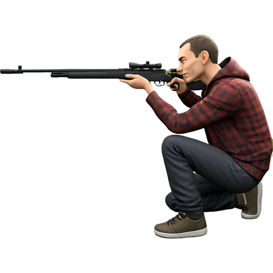 boy aiming with sniper rifle emoji