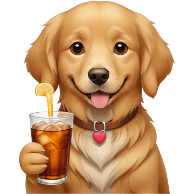 Dog with sweet tea emoji
