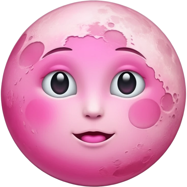 Pink moon with no face emoji