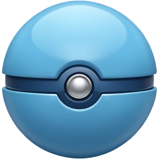 blue pokeball emoji, minimalistic emoji