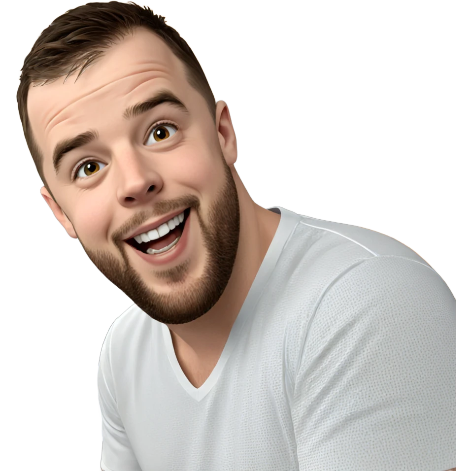 smiling boy in white shirt emoji