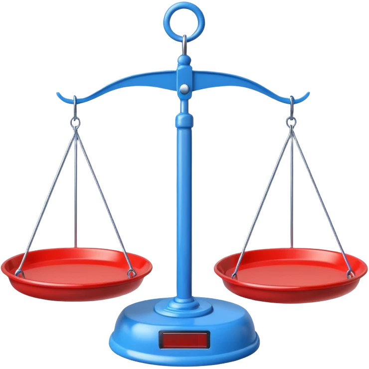 Hanging Balance Scale red blue  emoji