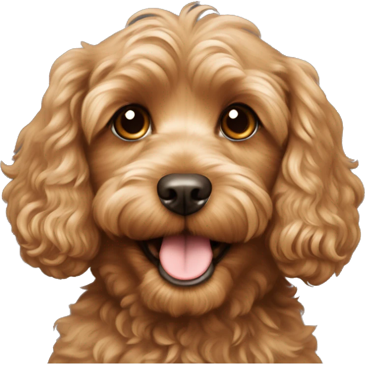 light brown cavoodle with a smile  emoji