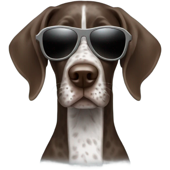 German shorthair pointer Dog with sunglasses on emoji