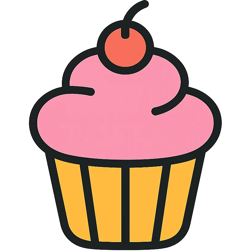 cupcake with pink icing emoji