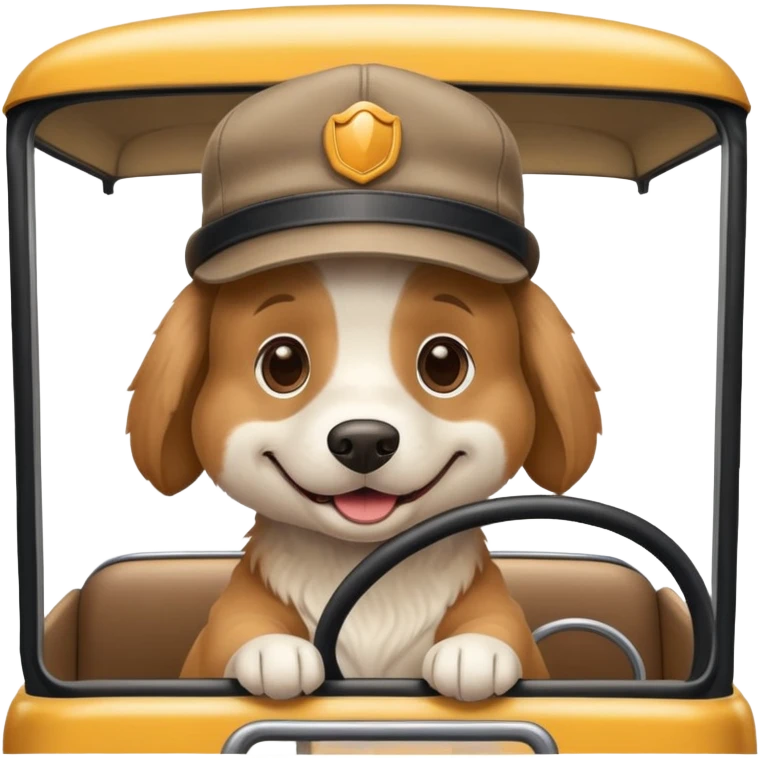 Dog driveing a bus emoji