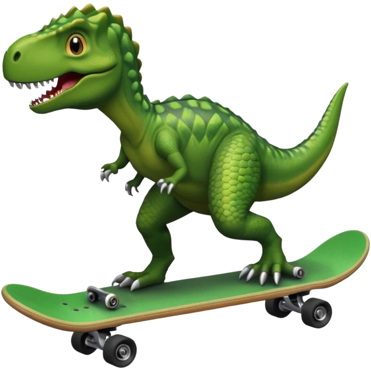 Dinosaur on a skateboard emoji